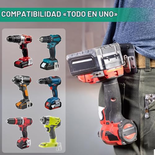 Miniatura 7 de Dbreaks Cinturon Portaherramientas, Porta Herramientas Para Cinturón De Acero Inoxidable 304, Para Destornillador De Impacto, Taladro Inalámbrico, Clavadora, Cinta Métrica