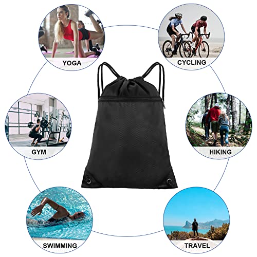 Figarge Leichter Rucksack mit Kordelzug,Große Kapazität Turnbeutel Sportbeutel Nylon Gym Bag mit Aussentasche Verstellbar Turnbeutel Sportbeutel für Herren Damen Kinder für Sport Reisen