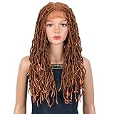 NOBLE GIRL Faux Locs Wig with Lace Front Ombre Dreadlock Simulated Scalp Wig with Baby Hair...