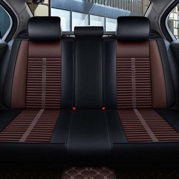 Couvre coussin auto en cuir PU marron taille Luxurious - 2