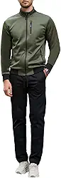 Conjunto de agasalho esportivo masculino com zíper completo, moda para treino, jaqueta e calça de manga comprida, roupa de 2 peças