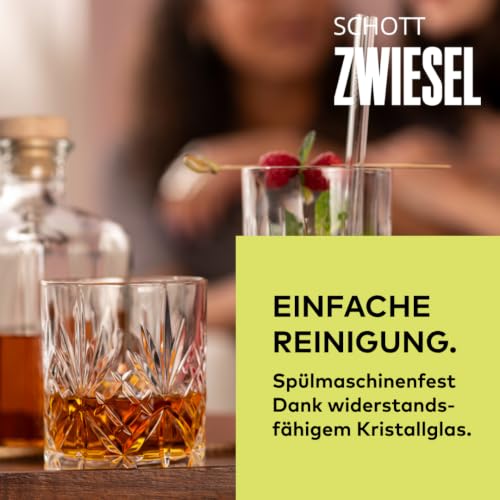 Foto von SCHOTT ZWIESEL Whiskyglas Show (4er-Set), anmutige Tumbler für Whisky mit Relieff, spülmaschinenfeste Kristallgläser (Art.-Nr. 121877), Kristall