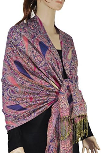 Women Jacquard Section Paisley Thicker Pashmina Shawl