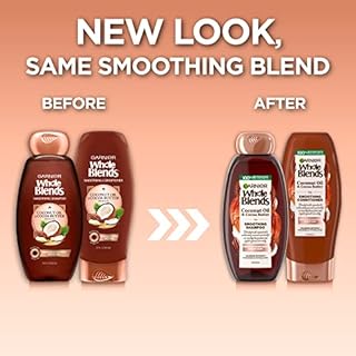 Garnier Hair Care Whole Blends Smoothing Coconut Oil and Cocoa Butter Extracts Shampoo and Conditioner, For Frizzy Hair 44 Fl Oz