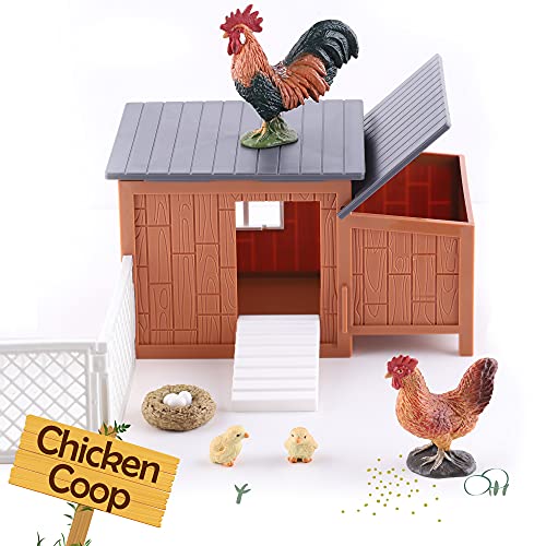 Iplay, Ilearn Kids Farm Animal Barn House Toy Set, Horse Stable Figurine Playset, Country World Farmhouses, Barnyard Chicken Coop Dog Rabbit Figure, Birthday Gift For 3 4 5 6 7 Year Old Boy Girl Child #TOP2