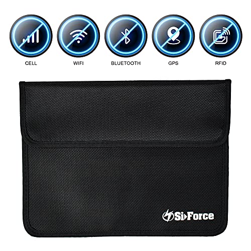 Faraday Bag, SiForce Dual Layer Shielding Signal Blocking Bag for Smart Devices, Cell Phone, Tablet 9" x 6.75" (LE Medium) - Thumbnail 2