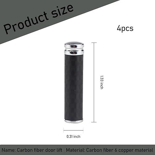 Miniatura 2 de 4 pomos de modificación de bloqueo de puerta de automóvil, decoración de pasadores de puerta de metal de fibra de carbono, accesorios universales