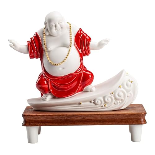 TEESONG Bookshelf Decor Big Belly Maitreya Buddha Bodhisattva Ornaments Feng Shui Statue Home Decoration Living Room Porch Home Decoration