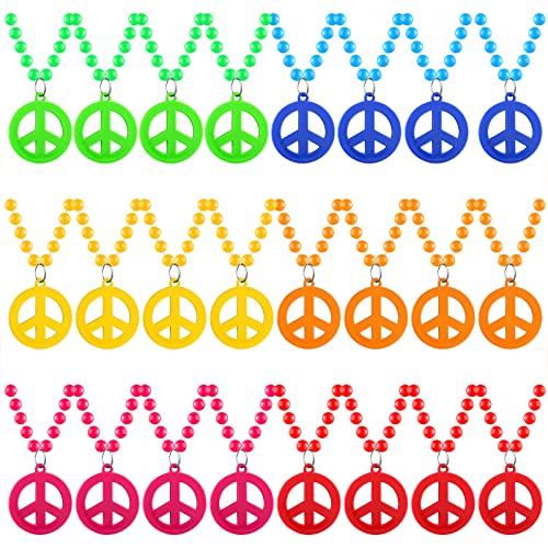 Hicarer Peace Sign Necklace Hippie Necklaces Hippie Jewelry Set Peace Sign Necklaces Costume Hippie Costume For 60S Or 70S (24) #TOP7