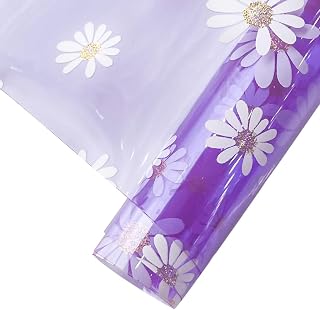 JINR Chrysanthemum Jelly Light Purple Transparent Leather Vinyl Sheets, Waterproof Faux Leather Fabric Sheets 1 Roll 12" x 53" (30cm x 135cm) Perfect for Making Bows Earrings Handbags