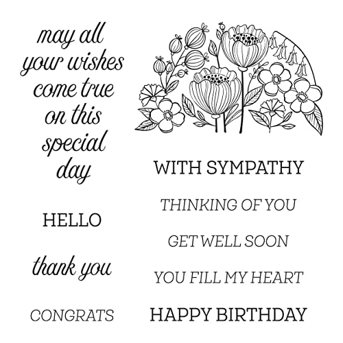 Spellbinders- Fill My Heart Sentiments Clear Stamp Set from the Stylish Ovals Collection, ONE - Image 3