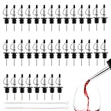 DAJAVE 36 Pack Speed Pourers, Oil Pourer Spout Bottle Pourers for Spirits Liquor Freeflow Spirits Stainless Steel Wine Bottle Spirit Pourer Tapered Spout with Caps for Alcohol Olive Oil Syrup Bottles