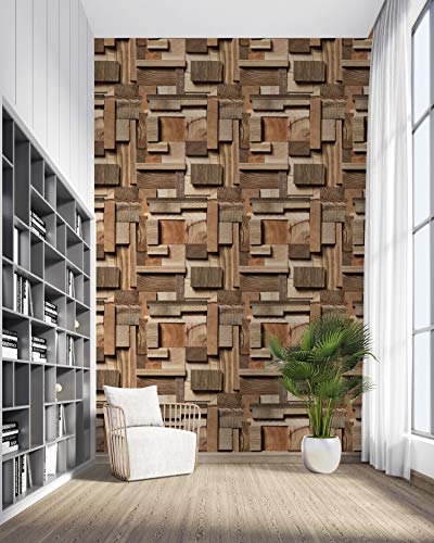 Image of DWELLSINDIA Natural 3D Wood Self Adhesive Wallpaper Waterproof, Scratch Resistant, Laminated 41cm x 244cm