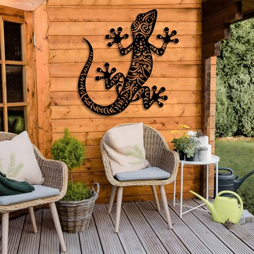 Yemwot Metal Wall Art, Gecko Metal Wall Art, Lizard Animal