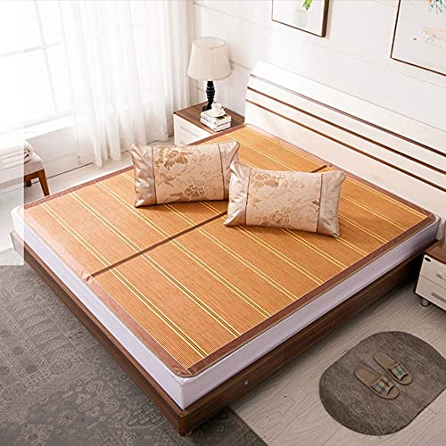 Cama de verão Cama com tapete de bambu, colchões de resfriamento, almofada de vime para absorver suo