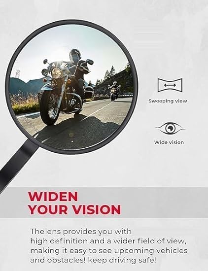 Image of Premium Handle Bar End Mirror compatibility for Jawa 42, Bobber, Classic, Yezdi Roadster, Scrambler, New Reborn Classic, Left and Right Side, Pair