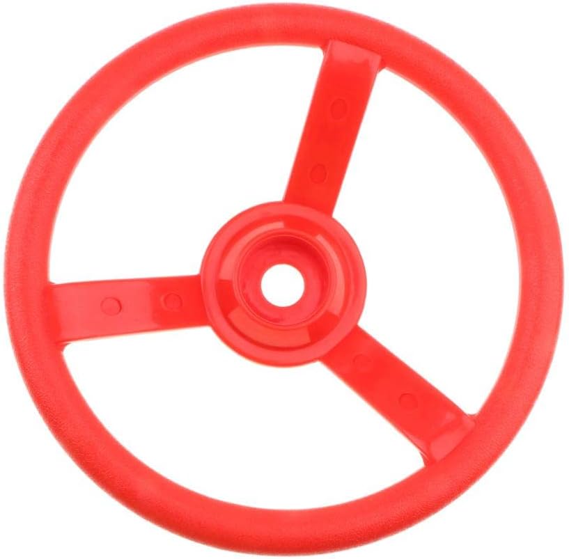 Kids DIY Swing Set Steering Wheel Toy, Playground Accessories for Indoor/Outdoor Fun, Safe and Easy to Install, Great for Climbing Frames and Playhouses - Red