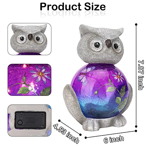 Afirst Solar Garden Statues Figurine - Outdoor Garden Owl Figurines With Globe Outdoor Art Sculptures Resin Landscape Led Lights Garden Solar Lawn Ornaments For Outdoor Patio Yard Porch Decorations #TOP1