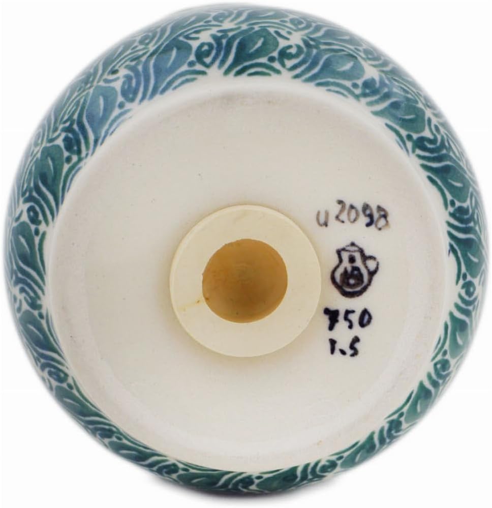 Polmedia Polish Pottery Pepper Shaker UNIKAT - Poppy Fields Pattern Handmade in Boleslawiec Poland by Ceramika Artystyczna + Certificate of Authenticity