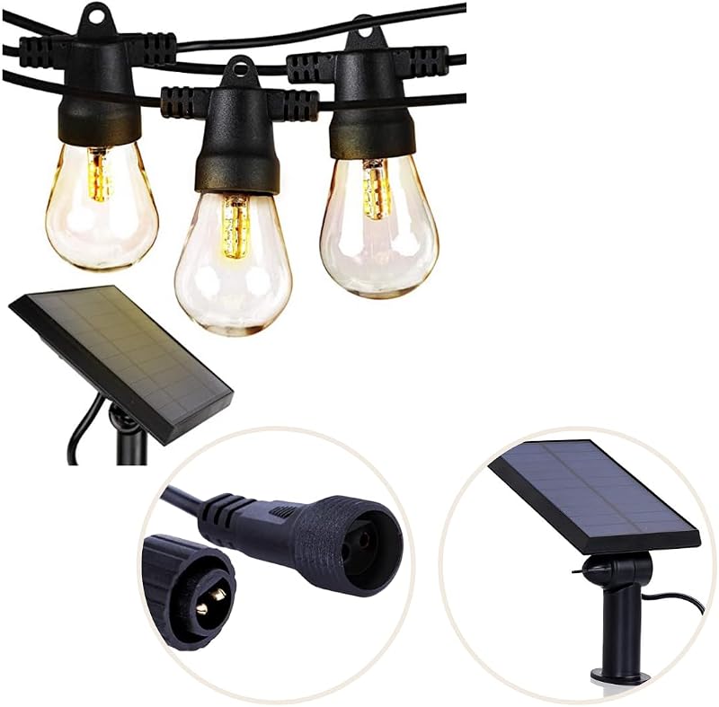 Solar String Lights Bundled with Extension Cord and One Extra Solar Panel