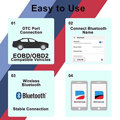 Vgate OBD2 Bluetooth Scanner vLinker BM Bimmercode Diagnostic Tool for BMW/Mini, Work with Android and Windows only - Thumbnail 6