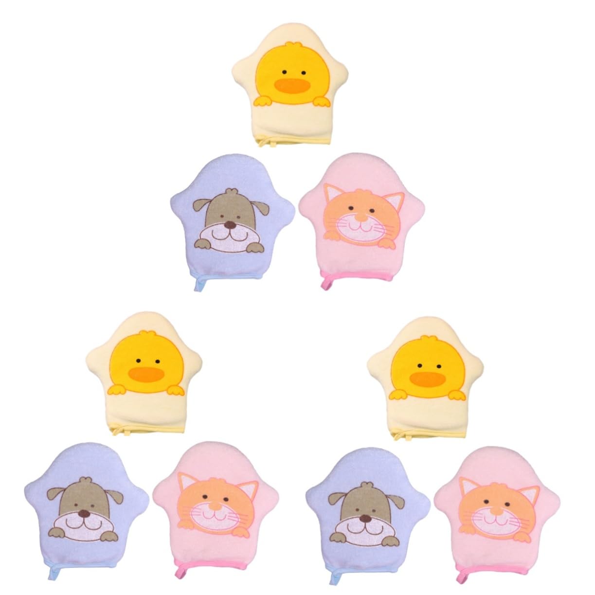 9piezas Guantes De Esponja Para Bebés Diseño De Dibujos Animados Agradables Infantil