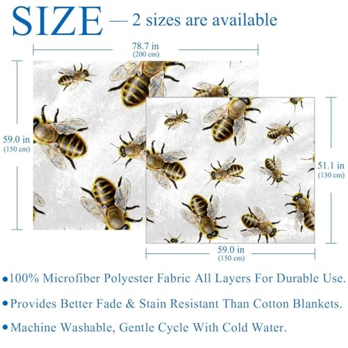 Couverture polaire microfibre bourdon aquarelle 150x200 cm pour lit et canapé - 4