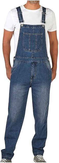 oglccg Men's Denim Bib and Brace Blue Dungarees Work Drill Fashion Dungaree Casual Overalls Jeans Trousers Plus Sizes