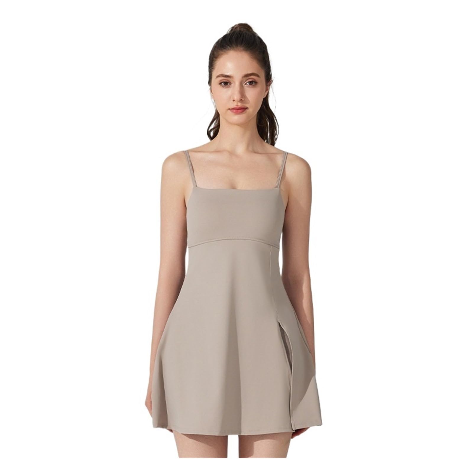 Robe tennis femme kaki pour le golf et le fitness en plein air