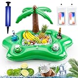 Qivra Aufblasbarer Getränkehalter Schwimmender mit 2pcs Handy-Wasserschutzhüllen und 1pcs Luftpumpe, Aufblasbarer Getränkehalter Pool für Sommer Schwimmbad Party Pool Wasser-Spaß Strand Mottoparty