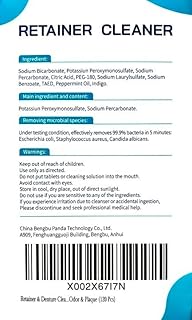 Retainer & Denture Cleaner Tablets - 4 Months Supply (120 pcs) Dental Retainers for Aligner - Mouth & Night Guards - False Teeth Whitening - Removes Odor & Plaque (120 Pcs)