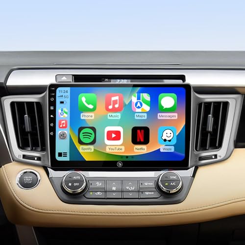 Car Radio Stereo for Toyota RAV4 2013 2014 2015 2016 2017 2018,10.2 Inch IPS HD Touch Screen Car Radio Wireless CarPlay Android Auto/GPS/FM/SWC/Bluetooth 1080P Backup Camera (2G+64G)