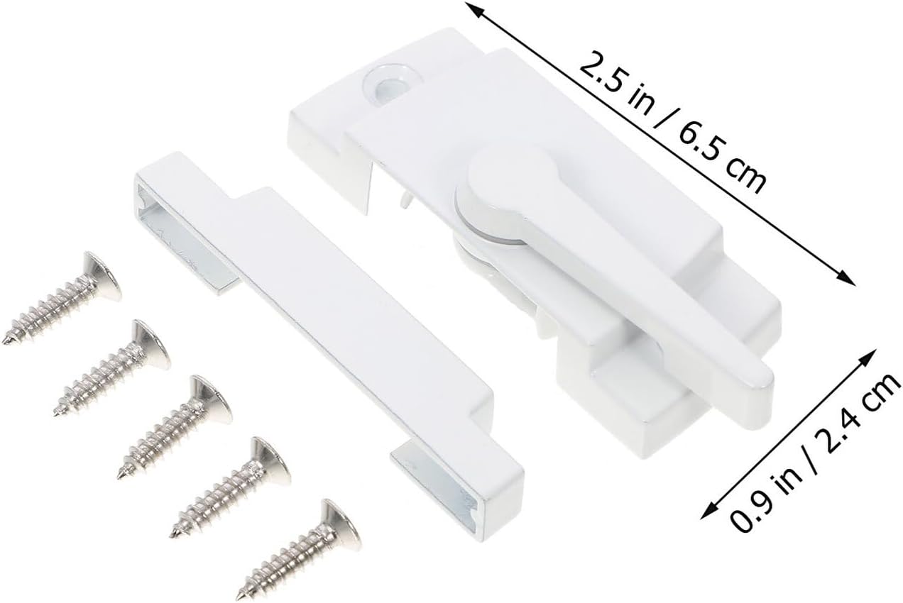 TEHAUX 6 Sets White Right Side Sash Window Locks with Zinc Alloy Latches and Keeper for Vertical and Horizontal Sliding Windows Replacement Security Bolts