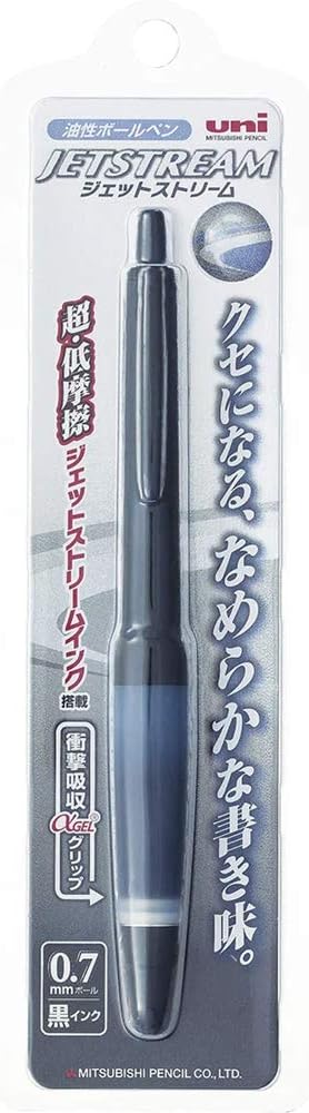 Uni Alpha-Gel Jetstream 0.7 mm Ball Point Pen, Black Body, Black Ink (SXN1000071P24) + 5 Ink Refills set(SXR-7.24) and amazdone Sticky Notes image 3