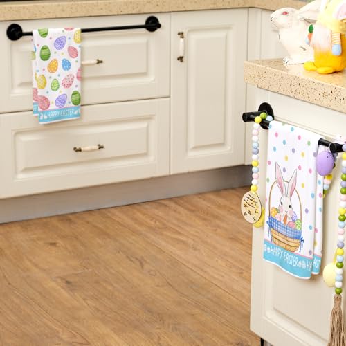 Arkeny AD223 Easter Kitchen Towels Set Of 2,White Bunny Eggs Dish Towels 18X26 Inch Drying Dishcloth,Farmhouse Home Seasonal Spring Decorations Ad223 thumb #4
