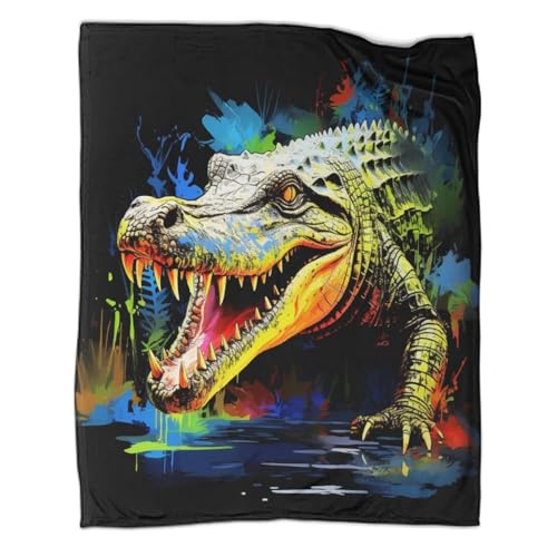 Couverture flanelle crocodile super douce peluche isolante lit - 4