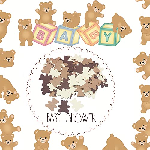 300Pcs Cream Brown Teddy Bear Baby Shower Table Confetti Sprinkles Scatter, We Can Bearly Wait Baby Shower Decorations, Boy Girl First Birthday Nuetral Rustic Party Décor #TOP4