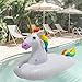 Jet Creations Rainbow Unicorn Design Inflatable Ride On, Pool Water Hill Grass Sliding Sledding, up to 120 lbs, FUN-UNICORNx49