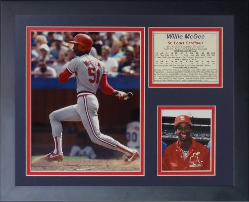 Collage photo encadré Willie McGee Legends Never Die 28x36 cm pour fan de baseball