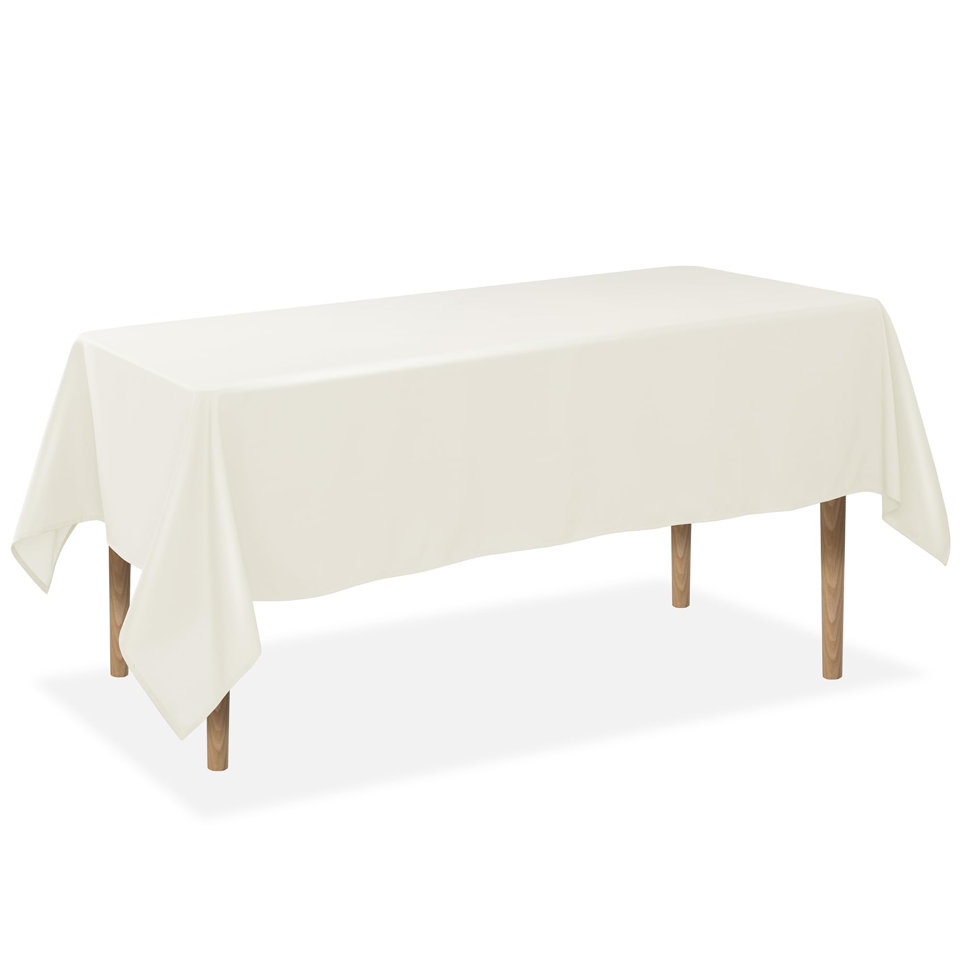 Lann's Linens - 60" x 102" Premium Tablecloth for Wedding/Banquet/Restaurant - Rectangular Polyester Fabric Table Cloth - Ivory