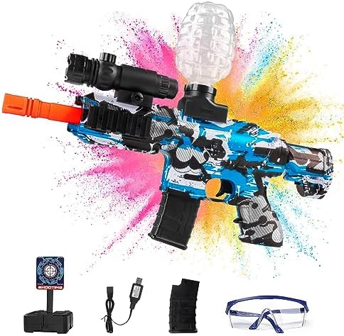 Dhapy Gel Blaster, Electric M416 Gel Blaster with 30000 Rounds, Scope and Goggles, Outdoor Shooting Team Game Toy Gift for Teens Adults Ages 12+