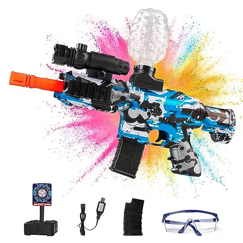 Dhapy Gel Blaster, Electric M416 Gel Blaster with 30000 Rounds, Scope and Goggles, Outdoor Shooting Team Game Toy Gift for Teens Adults Ages 12+