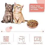 6-Pieces Whisker Fatigue Cat Bowl - 5.5 Inch Shallow Cat Food Dish Wide Cats Wet Feeding Bowls, PET Plate for Kittens and Short Legged Cats, Wheat Straw - Image 4