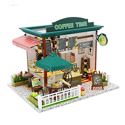 Wyd Diy Model Kits Dollhouse Kits Miniature House Kit Model With Led Lights And Dollhouse Kit For Coffee Time Cottage (Coffee Shop) #TOP1