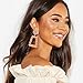 6 Pairs Rose Gold/Silver Raised Design Statement Earrings Geometric Dangle Earrings Chunky Earrings Fashion Square Earrings for Women Girls