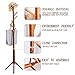 FILWH Bamboo Coat Rack Freestanding Coat Rack Tree Adjustable with 3 Sections & 8 Hooks Coat Hanger Stand for Bedroom Hallway Entryway Bedroom(Brown)