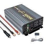 CAPTOK 500W Pure Sine Wave Power Inverter with Remote Control DC 12V AC 110V 5V 2.1A USB Port for Ca