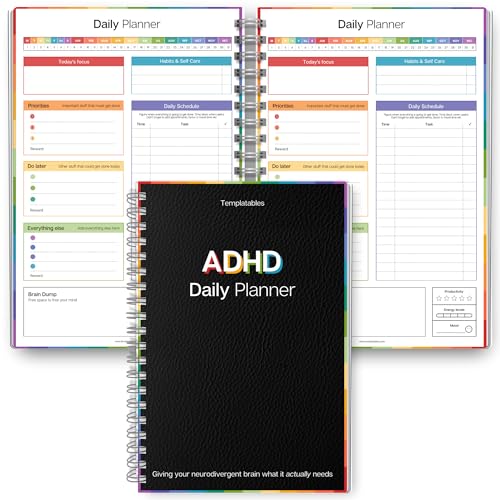 ADHD Daily Planner for Neurodivergent Adults - Productivity Daily Planner & Task Management to Stay Organized and Focused (Colorful)