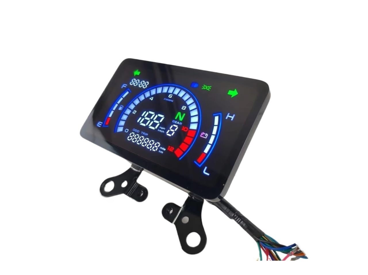 Tacómetro digital para motocicleta EX5 Velocímetro digital Tablero de instrumentos para motocicleta Tablero más grande con soporte Universal ajustable (con soporte)