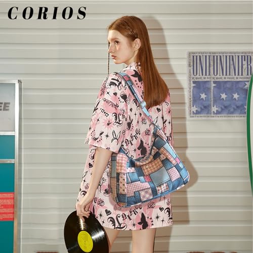 Canvas Crossbody Bag for Women Large Capacity Shoulder Bag Retro Messenger Bag Casual Tote Bag Handbag Satchel Bag2